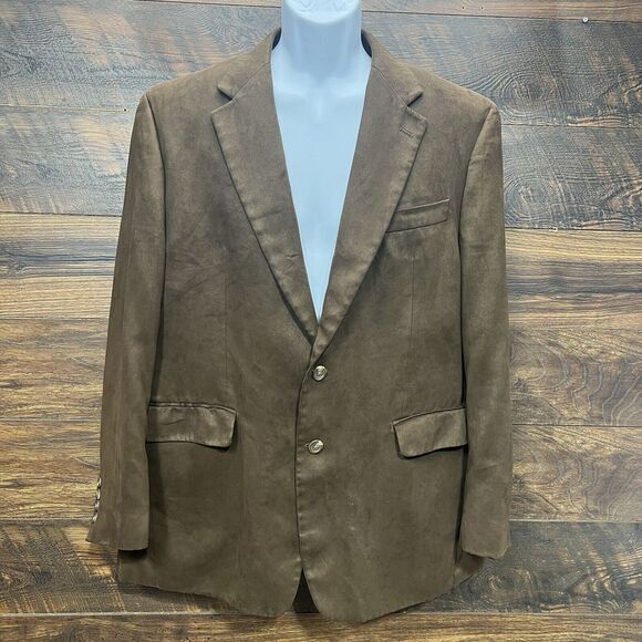 Lauren Ralph Lauren Blazer Suede Men‎ Luxury Fall Sport Coat 42R Paisley Lined